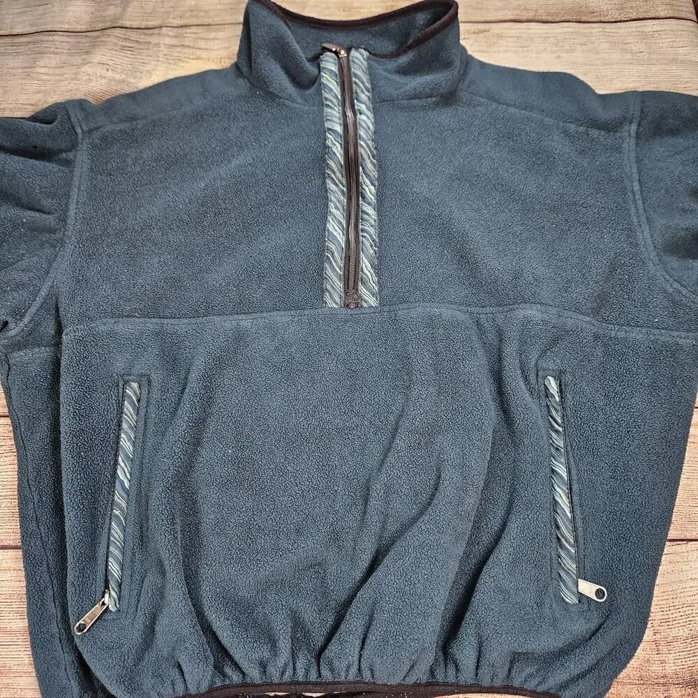 Vintage The North Face Zip Fleece Sweatshirt Size XL Green Made In USA